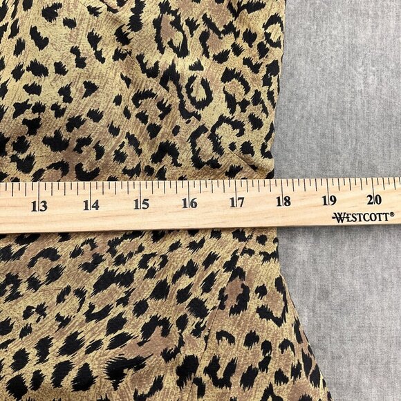 Robbie Bee Dress Women 12 Tan Black Animal Sheath Long Party Silk Formal VTG - Picture 6 of 11